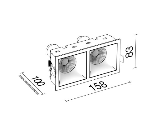 Оформить заказ Встраиваемый светильник LeDron RISE KIT 2 Black| VIVID-LIGHT.RU