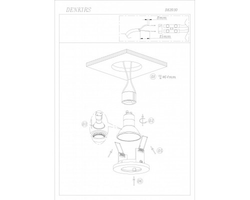 Купить Встраиваемый светильник Denkirs DK2030-YE| VIVID-LIGHT.RU