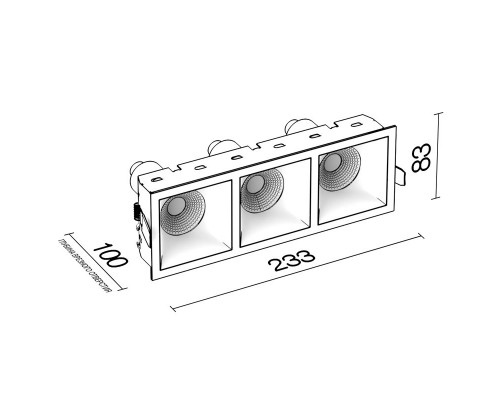 Сделать заказ Встраиваемый светильник LeDron RISE KIT 3 Black/Gold| VIVID-LIGHT.RU