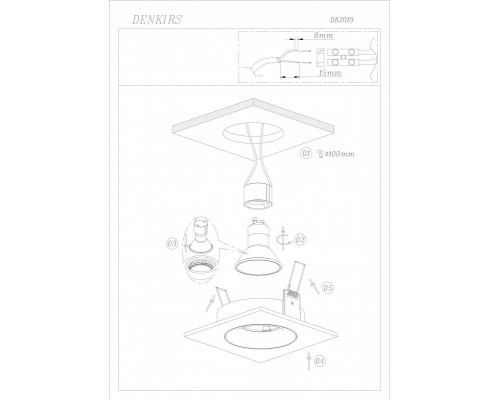 Оформить заказ Встраиваемый светильник Denkirs DK2019-BK| VIVID-LIGHT.RU