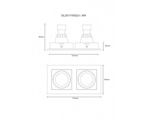 Купить Встраиваемый светильник Donolux DL20174SQ2B| VIVID-LIGHT.RU