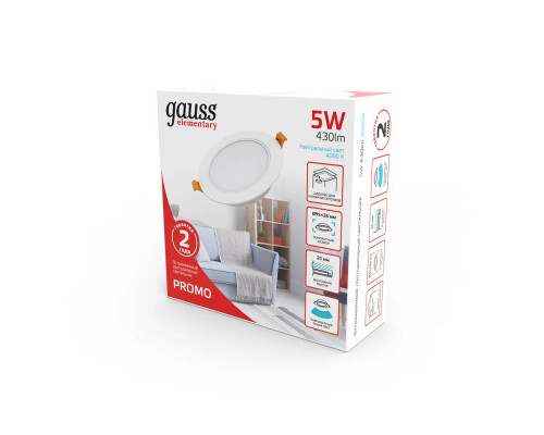 Сделать заказ Встраиваемый светильник Gauss 9100420205| VIVID-LIGHT.RU