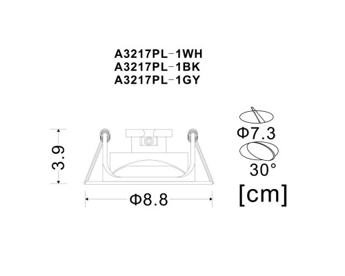 Оформить заказ Встраиваемый светильник ARTE Lamp A3217PL-1BK| VIVID-LIGHT.RU