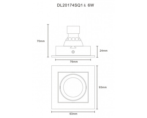 Сделать заказ Встраиваемый светильник Donolux DL20174SQ1B| VIVID-LIGHT.RU