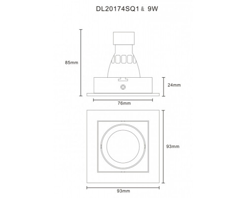 Сделать заказ Встраиваемый светильник Donolux DL20174SQ1B| VIVID-LIGHT.RU