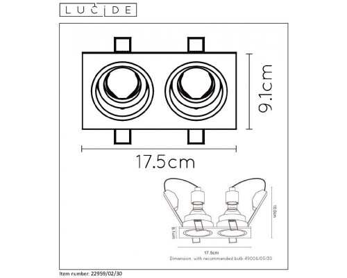 Заказать Встраиваемый светильник LUCIDE 22959/02/30| VIVID-LIGHT.RU