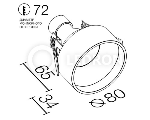 Сделать заказ Встраиваемый светильник LeDron KEA GU10 Black| VIVID-LIGHT.RU