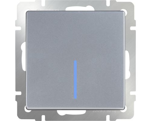 Заказать Выключатель Werkel WL06-SW-1G-LED (серебряный)| VIVID-LIGHT.RU