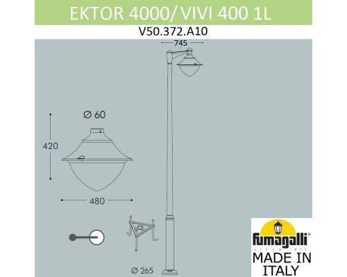 Заказать Садовый светильник Fumagalli V50.372.A10.LXD6L| VIVID-LIGHT.RU