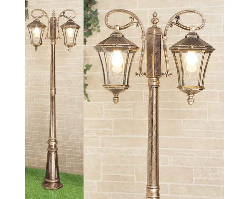 Купить Садовый светильник Elektrostandard Virgo F/2 черное золото (арт. GLXT-1450F/2)| VIVID-LIGHT.RU