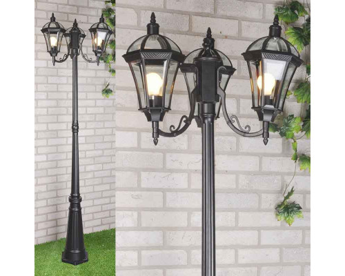 Заказать Садовый светильник Elektrostandard Capella F/3 черный| VIVID-LIGHT.RU